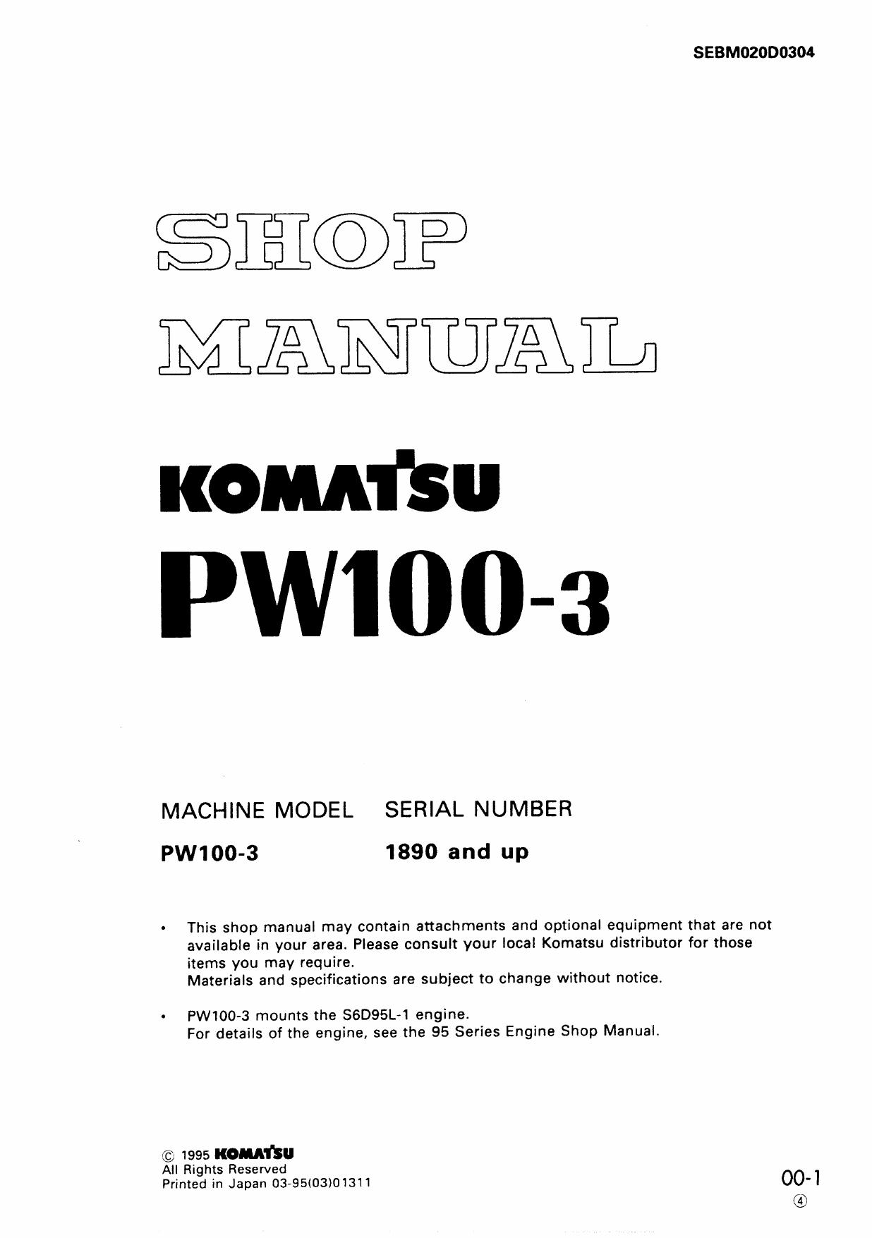 PW100-3 Shop Manual